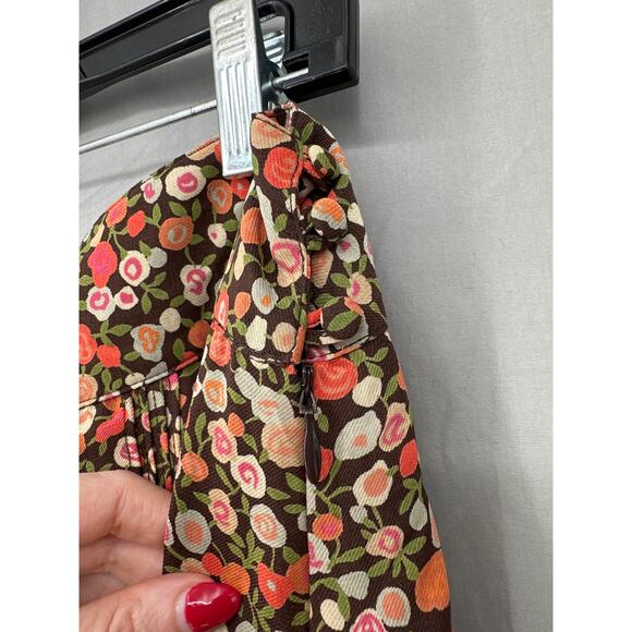 Y2K Vintage Skirt Large Brown Floral Midi Cottage Boho Bohemian 90s Fairy Pink - Picture 5 of 8